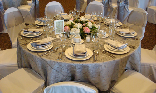 From place settings to tablecloths, napkins  and place settings, Dining solutions thinks of everything to make your event a success.