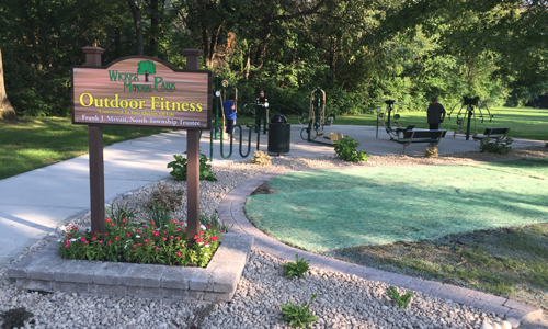 Open year-round, the ADA -accessible exercise equipment includes, elliptical, let press, rower bike, vertical press and pendulum.